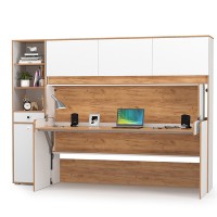 СНЯТО НСН Вуди Компоновка № 45, цвет белый премиум/дуб крафт золотой, сп. м. 800х1800 мм., б/м, основание есть, матрас высотой до 160 мм.