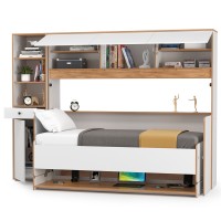 СНЯТО НСН Вуди Компоновка № 45, цвет белый премиум/дуб крафт золотой, сп. м. 800х1800 мм., б/м, основание есть, матрас высотой до 160 мм.