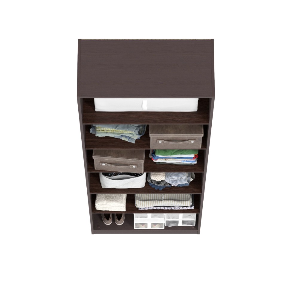 Стеллаж ИКЕА ПАКС 75/5, цвет чёрно-коричневый/венге, ШхГхВ 75х35х236 см., пять полок в цвете венге