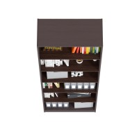 Стеллаж ИКЕА ПАКС 75/5, цвет чёрно-коричневый/венге, ШхГхВ 75х35х236 см., пять полок в цвете венге