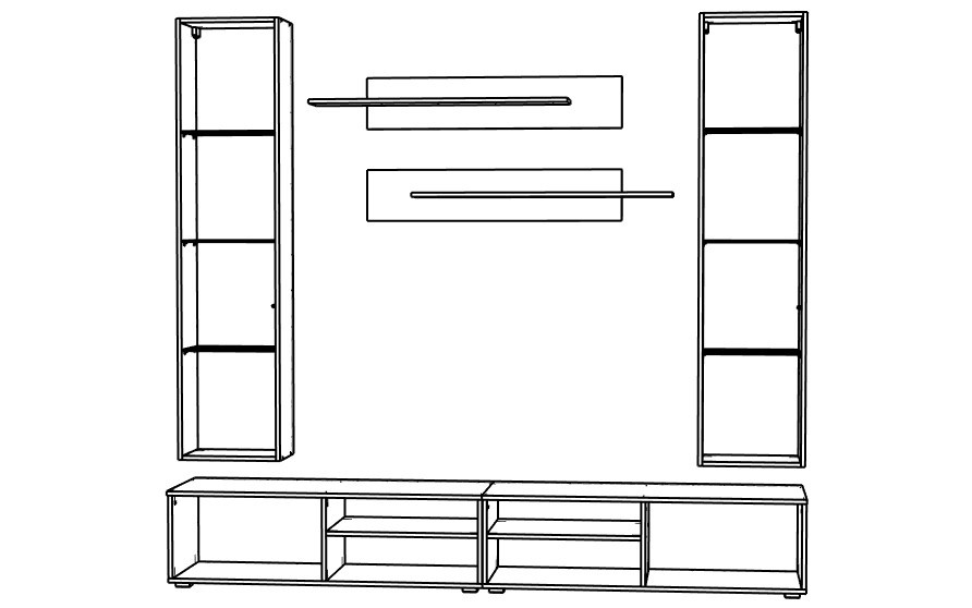 Гостиная 19 МДФ (черная) / Белый Фасадный 0101
