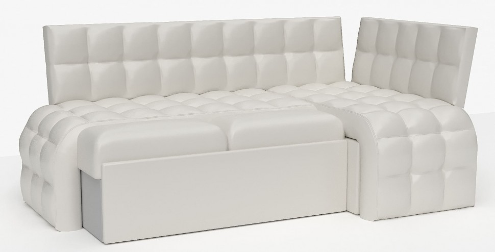 ДИВАН УГЛОВОЙ БРИСТОЛЬ ДЕЛЬФИН СО СПАЛЬНЫМ МЕСТОМ БЕЛАЯ ЭКОКОЖА