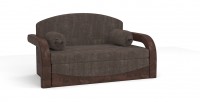 Диван выкатной Димочка велюр коричневый + экокожа коричневый
