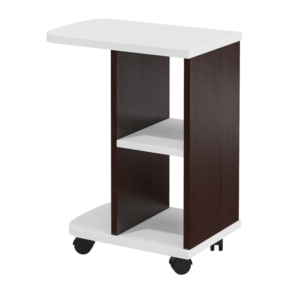 Стол журнальный С-МД-СЖ-3, цвет венге/белый шагрень, ШхГхВ 47х30х60 см.