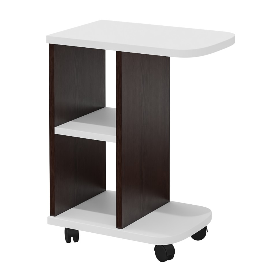 Стол журнальный С-МД-СЖ-3, цвет венге/белый шагрень, ШхГхВ 47х30х60 см.