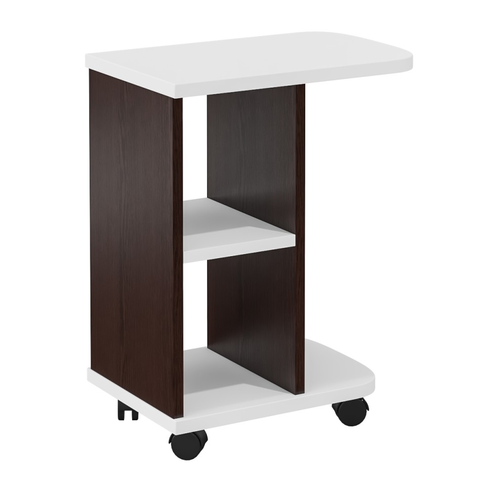 Стол журнальный С-МД-СЖ-3, цвет венге/белый шагрень, ШхГхВ 47х30х60 см.