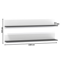 Сидней 16.486 Полка 2 штуки, цвет белый/чёрный, ШхГхВ размер каждой полки в отдельности: 129,9х21,6х24 см.