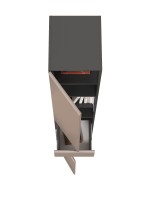 Сидней 13.202 Шкаф с ящиком, цвет корпус: антрацит/фасады: МДФ веллюто капучино, ШхГхВ 35х41,3х205,2 см., универсальная сборка