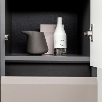 Сидней 13.202 Шкаф с ящиком, цвет корпус: антрацит/фасады: МДФ веллюто капучино, ШхГхВ 35х41,3х205,2 см., универсальная сборка