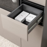 Сидней 13.202 Шкаф с ящиком, цвет корпус: антрацит/фасады: МДФ веллюто капучино, ШхГхВ 35х41,3х205,2 см., универсальная сборка