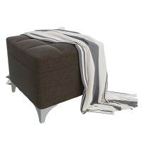 Банкетка 6-5113ТКтем.кор Жозефина-2, ткань тёмно-коричневая, ШхГхВ 46х46х45 см., под сиденьем есть ниша