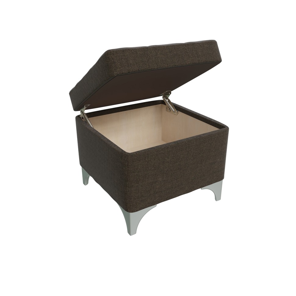 Банкетка 6-5113ТКтем.кор Жозефина-2, ткань тёмно-коричневая, ШхГхВ 46х46х45 см., под сиденьем есть ниша