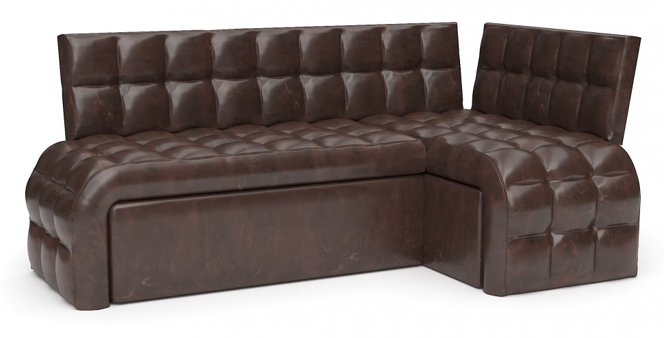 ДИВАН УГЛОВОЙ БРИСТОЛЬ ДЕЛЬФИН СО СПАЛЬНЫМ МЕСТОМ КОРИЧНЕВАЯ ЭКОКОЖА