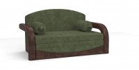 Диван выкатной Димочка велюр зеленый + экокожа коричневый