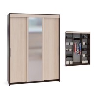 Шкаф-купе Контур ШР-186.31 с зеркалом, цвет дуб венге/белёный дуб, ШхГхВ 180х60х240 см.