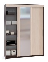 Шкаф-купе Контур ШР-186.31 с зеркалом, цвет дуб венге/белёный дуб, ШхГхВ 180х60х240 см.