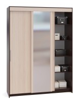 Шкаф-купе Контур ШР-186.31 с зеркалом, цвет дуб венге/белёный дуб, ШхГхВ 180х60х240 см.