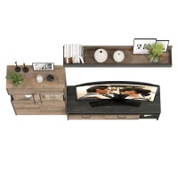 Трувор 13.70 Тумба под ТВ + 13.306 Комод с витриной, цвет дуб гранж песочный/интра, ШхГхВ 235,6х45,4х135,3 см., универсальная сборка