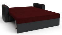 Диван прямой Майами (Дубай) красный велюр+коричневая экокожа