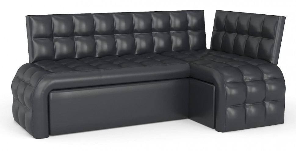 ДИВАН УГЛОВОЙ БРИСТОЛЬ ДЕЛЬФИН СО СПАЛЬНЫМ МЕСТОМ ЧЕРНАЯ ЭКОКОЖА