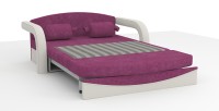 Диван выкатной Димочка велюр розовый + экокожа белый