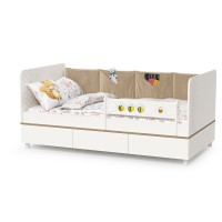 Эйп Детская № 4, цвет белый/дуб белый, сп. м. 800х1600 мм., б/м, основание есть, максимальная нагрузка 80 кг., рекомендуемая высота матраса 120 мм.