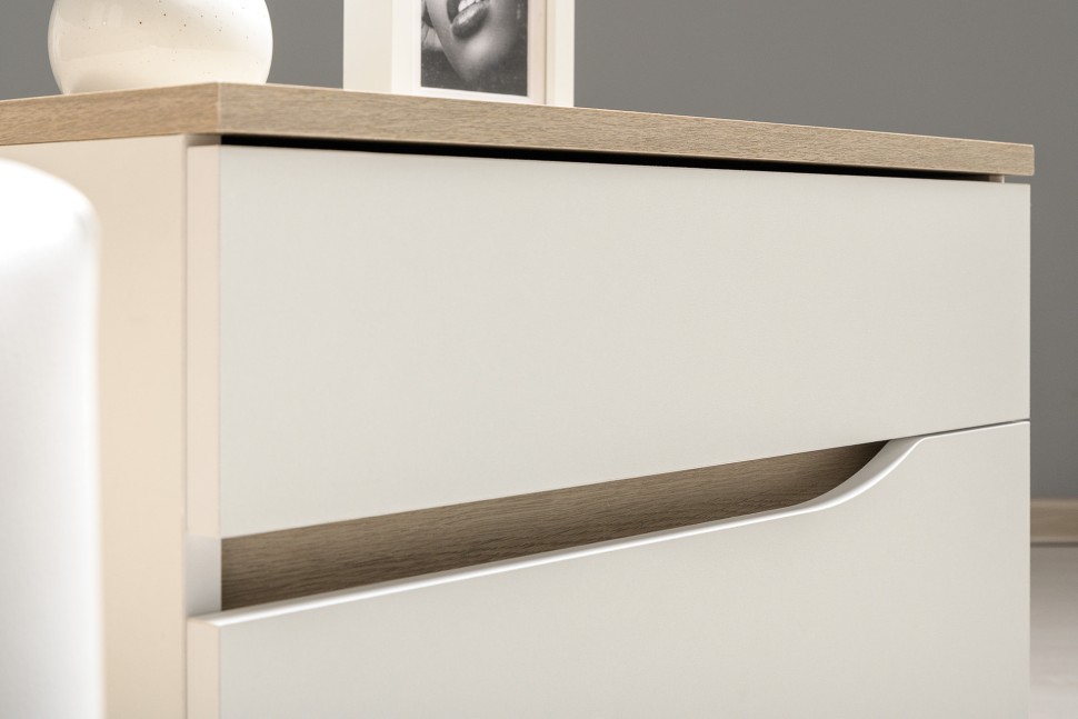 СНЯТО Муссон Кровать 11.28 + под. орт. + 16.03 + 13.97 + Зеркало + Тумба ТВ 13.277, белый/чёрный/дуб эндгрейн элегантный/кожзам белый, 1600х2000, б/м