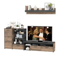 Трувор 13.70 Тумба под ТВ + 13.307.01 Комод + 15.60 Полка, цвет дуб гранж песочный/интра, ШхГхВ 258,8х45,4х195 см., универсальная сборка