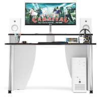 Стол компьютерный с надстройкой С-МД-СК2Н-1360-750, цвет белый/кромка венге, ШхГхВ 136х75х91(75) см., опора хром D50 мм., столешница 22 мм.