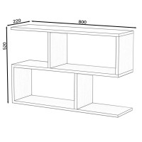 СНЯТО Полка книжная С-МД-КН05, цвет дуб, ШхГхВ 80х22х52 см.