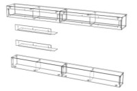 Гостиная 2 МДФ Белый DM635-6 / Черный 0190