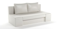 Диван прямой Сан Ремо Делюкс еврокнижка белая экокожа
