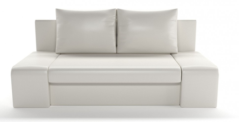 Диван прямой Сан Ремо Делюкс еврокнижка белая экокожа