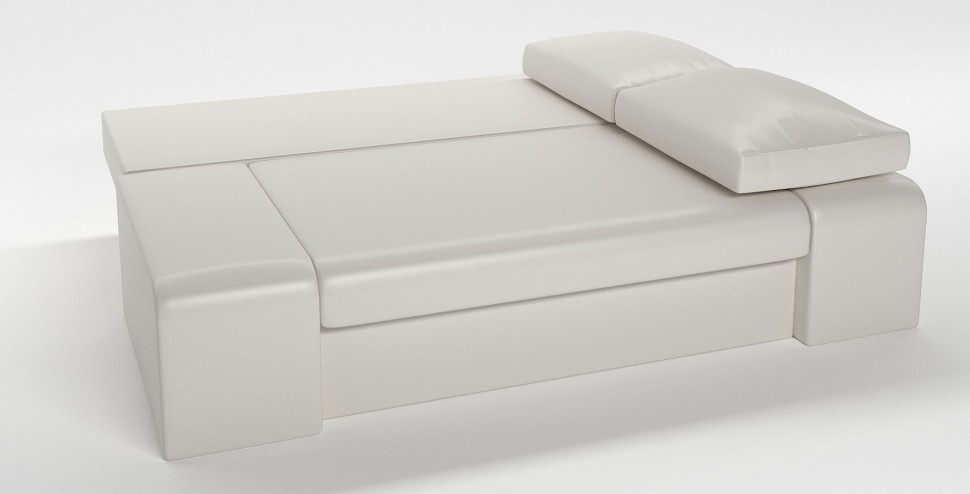 Диван прямой Сан Ремо Делюкс еврокнижка белая экокожа