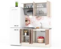 Кухня Мери 03 ШВ800+ШВв600+ШНМ800+ШН600, цвет дуб/ясень шимо светлый/ясень шимо тёмный, ШхГхВ 140х30х67 см./140х60х85 см.