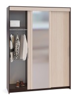 Шкаф-купе Контур ШР-186.32 с зеркалом, цвет дуб венге/белёный дуб, ШхГхВ 180х60х240 см.