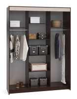 Шкаф-купе Контур ШР-186.32 с зеркалом, цвет дуб венге/белёный дуб, ШхГхВ 180х60х240 см.