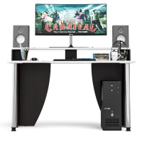 Стол компьютерный с надстройкой С-МД-СК2Н-1360-750, цвет венге/кромка белая, ШхГхВ 136х75х91(75) см., опора хром D50 мм., столешница 22 мм.