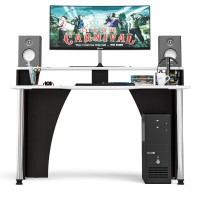 Стол компьютерный с надстройкой С-МД-СК2Н-1360-750, цвет венге/кромка белая, ШхГхВ 136х75х91(75) см., опора хром D50 мм., столешница 22 мм.