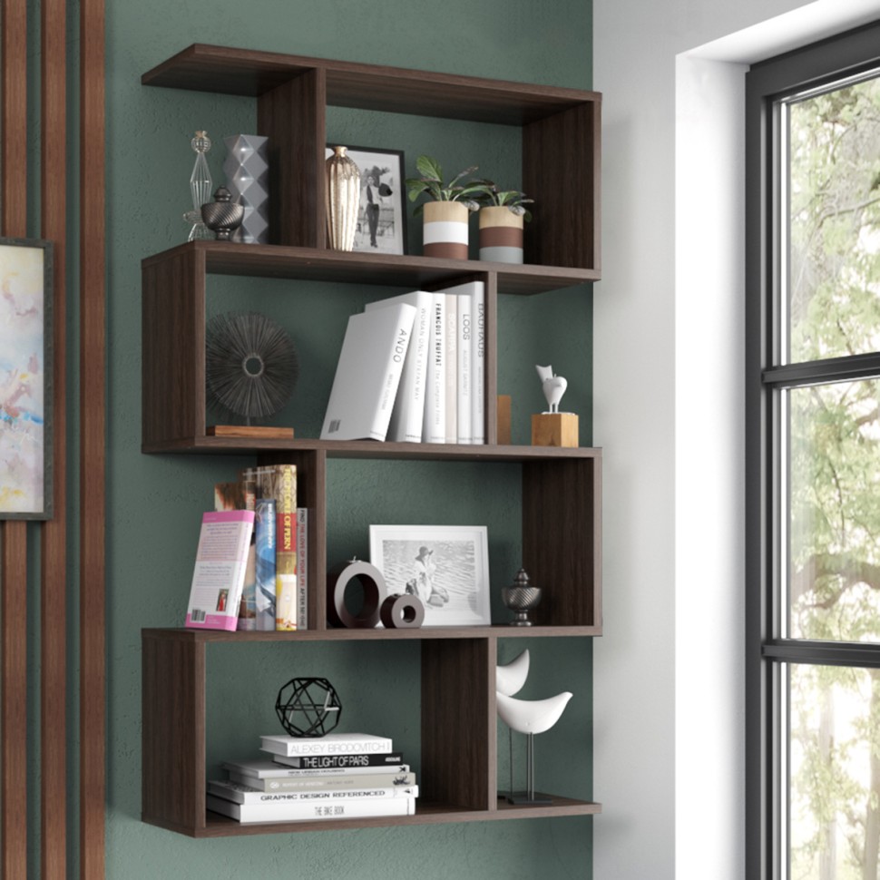 СНЯТО Полка навесная PN-10, цвет венге, ШхГхВ 75х25х125 см., универсальная сборка 253PN10V