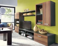 Гостиная Фарго Орех 0729 / Черный 0190