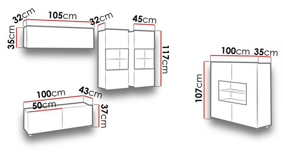 Модульная гостиная Порту 12 МДФ