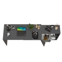 Лайт Стол письменный 03.245.01, цвет тёмно-серый, ШхГхВ 136,2х139,2х75,2 см.(угловой) или 203,7х60х75,2 см.(прямой), универсальная сборка