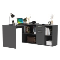 Лайт Стол письменный 03.245.01, цвет тёмно-серый, ШхГхВ 136,2х139,2х75,2 см.(угловой) или 203,7х60х75,2 см.(прямой), универсальная сборка