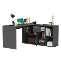 Лайт Стол письменный 03.245.01, цвет тёмно-серый, ШхГхВ 136,2х139,2х75,2 см.(угловой) или 203,7х60х75,2 см.(прямой), универсальная сборка