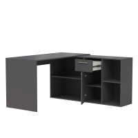 Лайт Стол письменный 03.245.01, цвет тёмно-серый, ШхГхВ 136,2х139,2х75,2 см.(угловой) или 203,7х60х75,2 см.(прямой), универсальная сборка