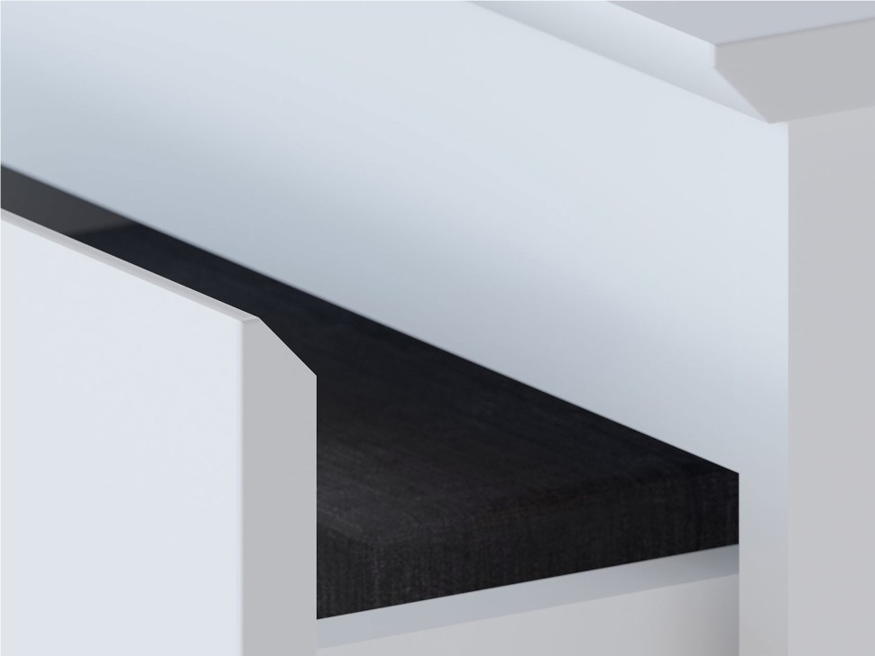 Комод Т-3Р, цвет белый, ШхГхВ 120х44,6х80,4 см., Комод с 3-мя ящиками и дверью