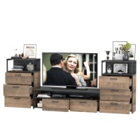 Трувор 13.70 Тумба под ТВ + 13.307.02 Комод + 13.307.02 Комод, цвет дуб гранж песочный/интра, ШхГхВ 281,8х45,4х106,9 см., универсальная сборка