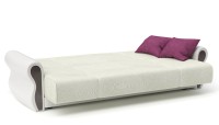 Диван прямой Делюкс белый велюр+белая экокожа