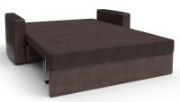Диван прямой Майами (Дубай) коричневая рогожка+коричневая экокожа